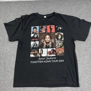 Janet Jackson Together Again Tour 2024 Graphic Tee Black XL Nelly